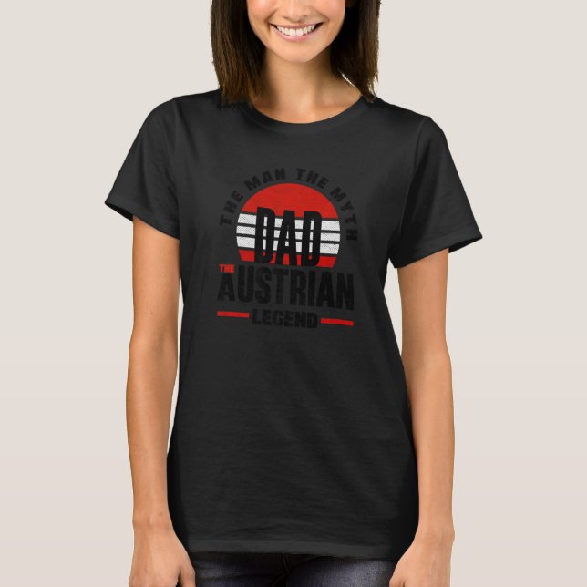 Austria Austrian Austria Flag Father T-Shirt (Front)