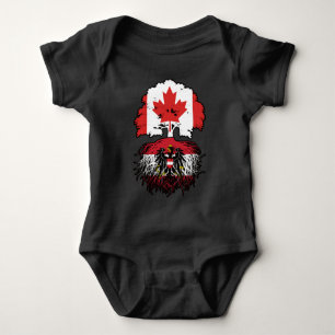 Austria Austrian Canadian Canada Tree Roots Flag Baby Bodysuit