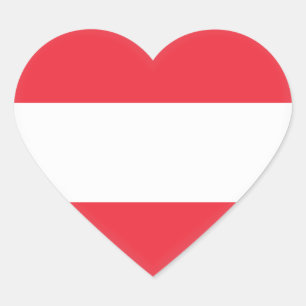 Austria (Austrian) Flag Heart Sticker