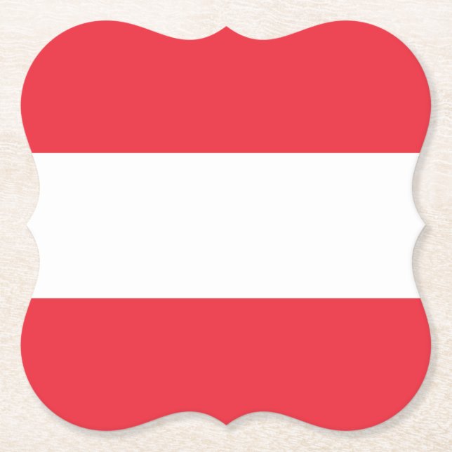 Austria (Austrian) Flag Paper Coaster (Front)