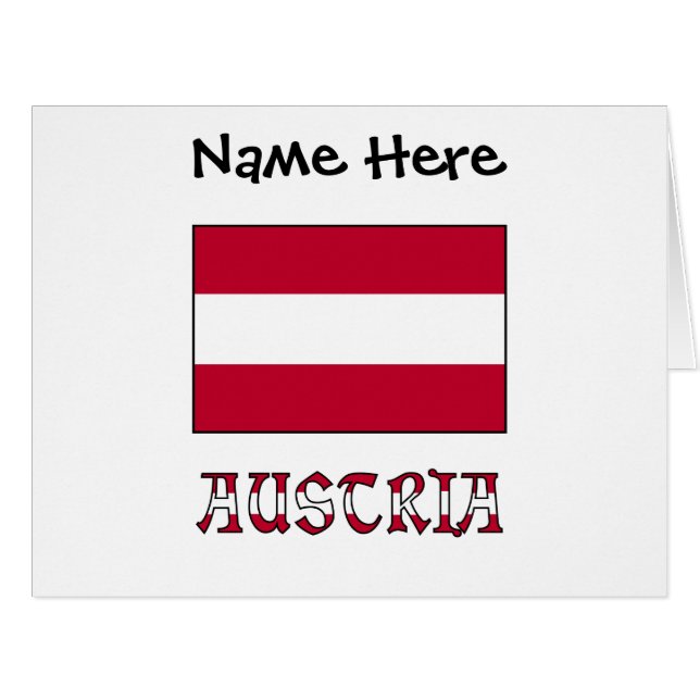 Austria Austrian Flag Personalized Name  (Front Horizontal)