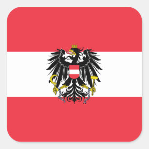 Austria/Austrian Flag Square Sticker