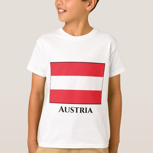 Austria (Austrian) Flag T-Shirt (Front)