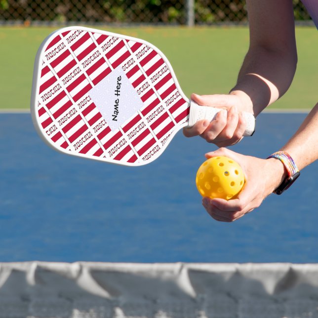 Austria Austrian Flag Tiled Black Personalisation  Pickleball Paddle (Insitu)