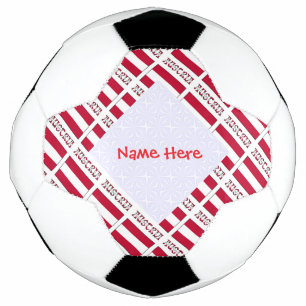Austria Austrian Flag Tiled Red Personalised Soccer Ball