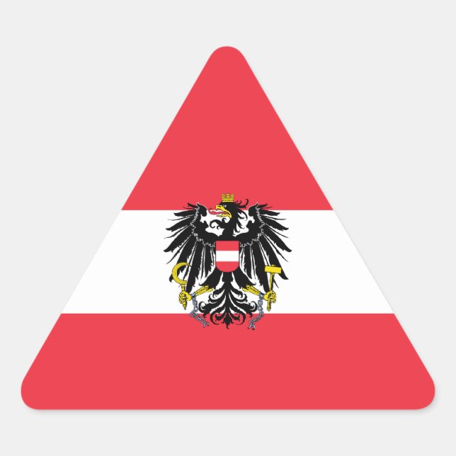 Austria/Austrian Flag Triangle Sticker (Front)