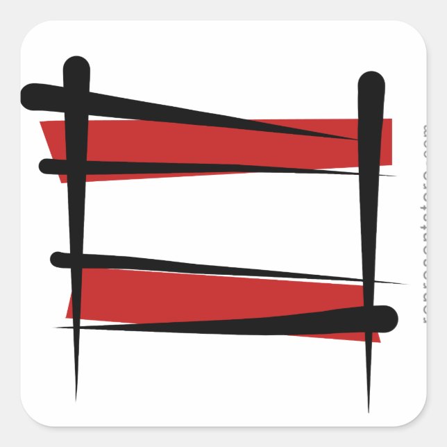 Austria Brush Flag Square Sticker (Front)