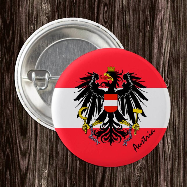 Austria button, patriotic Austrian Flag fashion 3 Cm Round Badge (Creator Uploaded)
