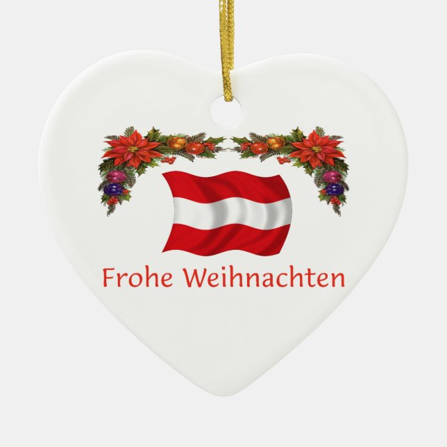 Austria Christmas Ceramic Tree Decoration (Front)