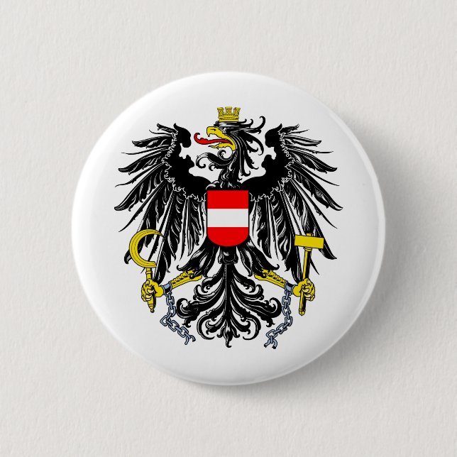 Austria coat of arms 6 cm round badge (Front)