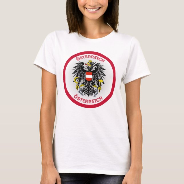 Austria Coat of Arms Circle Shape  T-Shirt (Front)