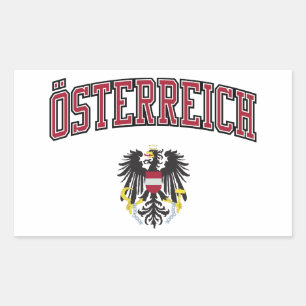 Austria + Coat of Arms Rectangular Sticker
