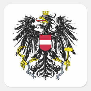 Austria country coat arms symbol emblem flag square sticker