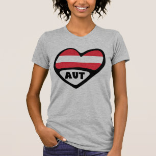 Austria Country Code Flag Heart AUT T-Shirt