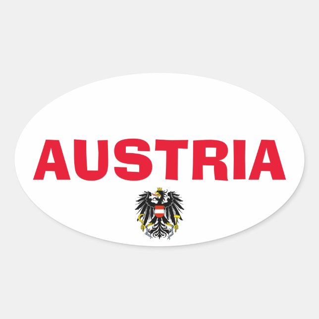 Austria European Oval Style Sticker (Front)