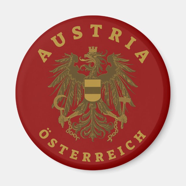 Austria Faux Gold Coat of Arms Magnet (Front)
