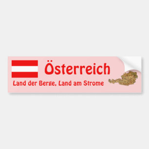 Austria Flag and Map Bumper Sticker