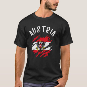 Austria Flag Austrian Scratch Roots Proud Österrei T-Shirt