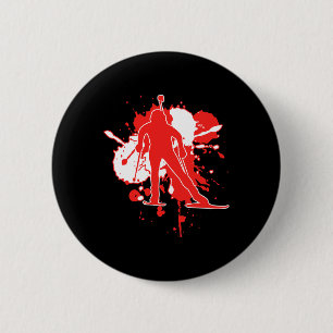Austria Flag Biathlonist - Austrian Biathlon 6 Cm Round Badge