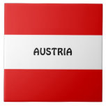 Austria, flag ceramic tile<br><div class="desc">Austria,  labelled,  red and white flag colours</div>