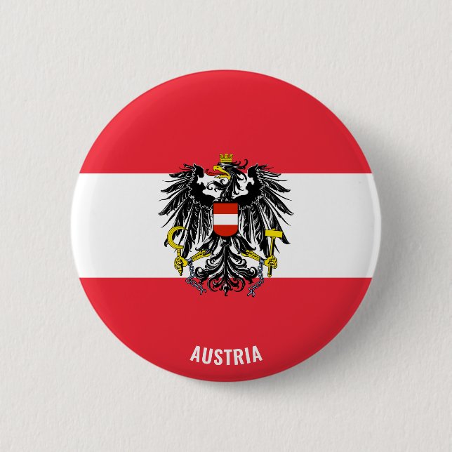 Austria Flag Charming Patriotic 6 Cm Round Badge (Front)