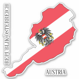 Austria Flag Charming Patriotic Map