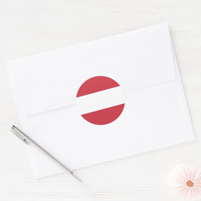Austria flag classic round sticker (Envelope)