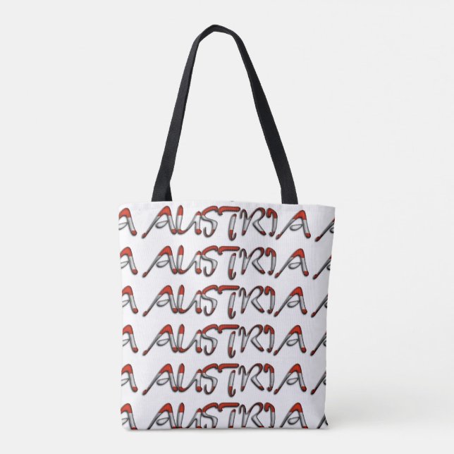 Austria Flag Colour Typography European Country Tote Bag (Back)
