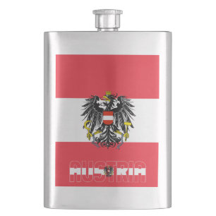 Austria Flag Elegant Patriotic Hip Flask