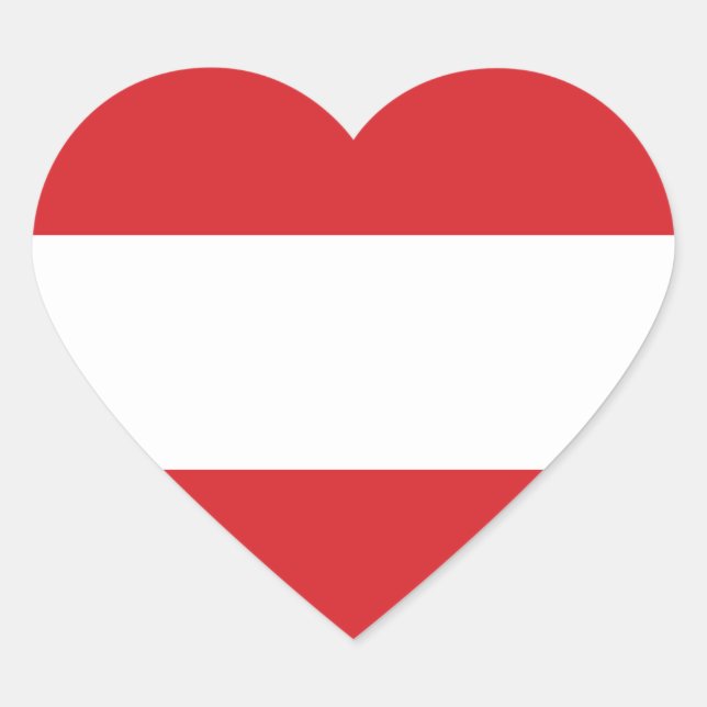 Austria Flag Emblem Heart Sticker (Front)