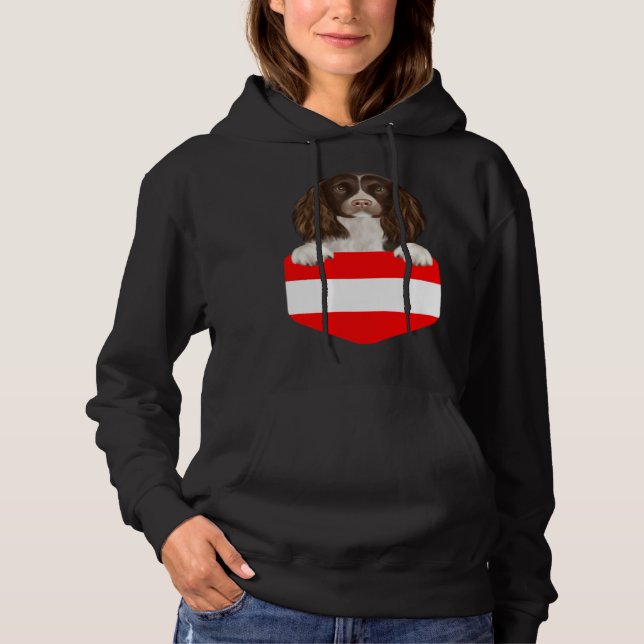 Austria Flag English Springer Spaniel Dog In Pocke Hoodie (Front)