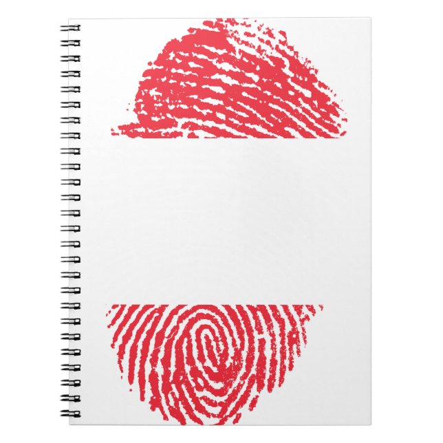 Austria Flag Fingerprint Country Pride Identity Notebook (Front)