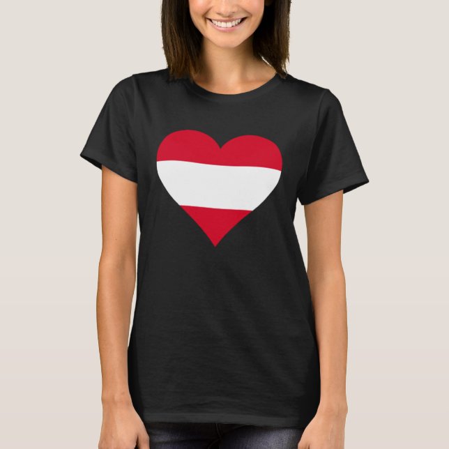 Austria Flag Heart Austria Gifts Love Austria T-Shirt (Front)