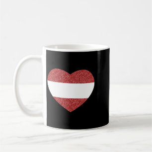 Austria Flag Heart Heartbeat For Austria Men Women Coffee Mug