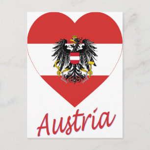 Austria Flag Heart Postcard
