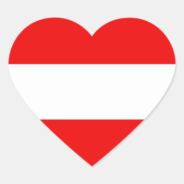 Austria Flag Heart Sticker (Front)