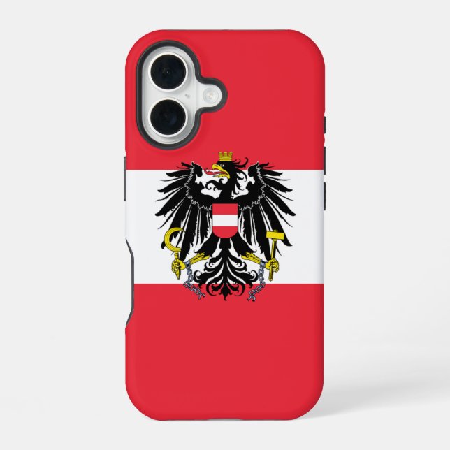 Austria Flag iPhone 16 Case (Back)