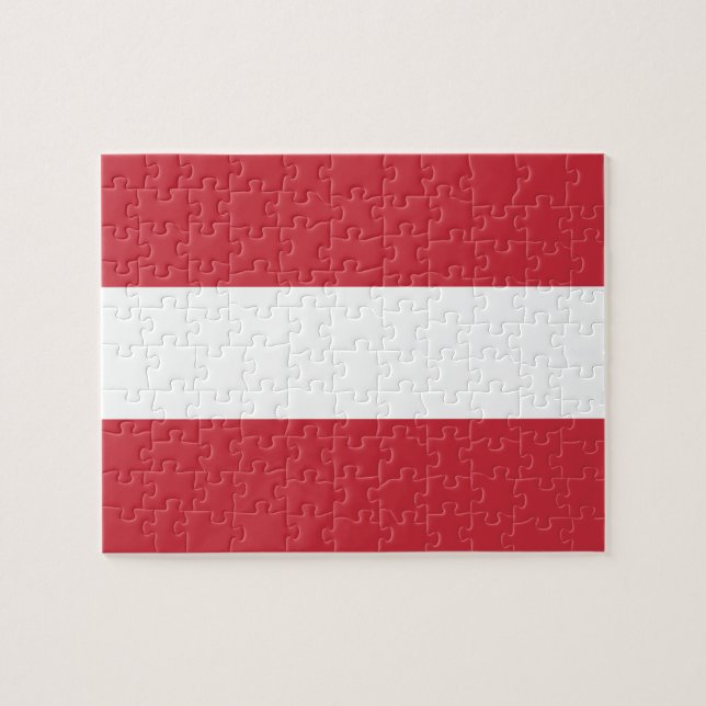 Austria flag jigsaw puzzle (Horizontal)