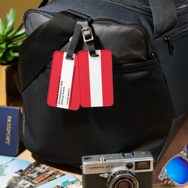 Austria flag luggage tag (Front & Back)