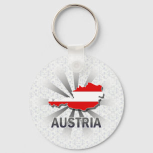 Austria Flag Map 2.0 Key Ring