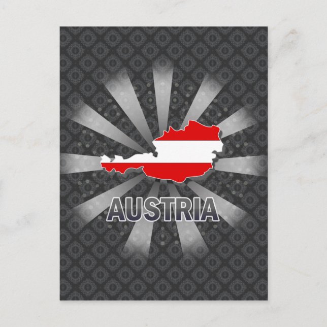 Austria Flag Map 2.0 Postcard (Front)