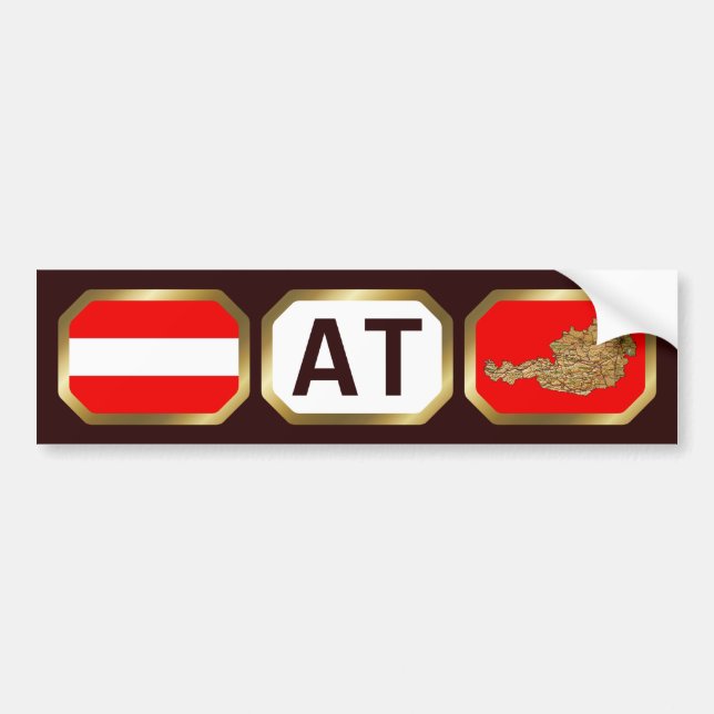 Austria Flag Map Code Bumper Sticker (Front)