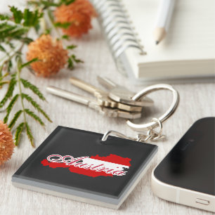 Austria flag map key ring