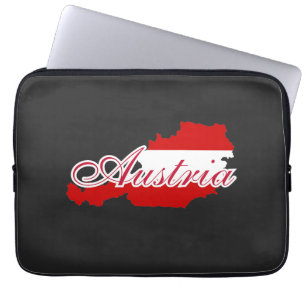 Austria flag map laptop sleeve