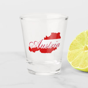Austria flag map shot glass