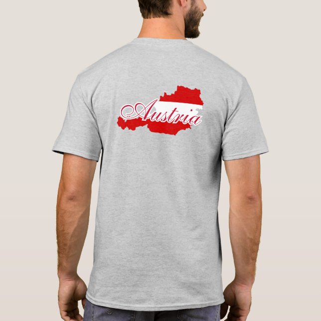 Austria flag map T-Shirt (Back)