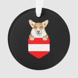 Austria Flag Pembroke Welsh Corgi Dog In Pocket Ornament