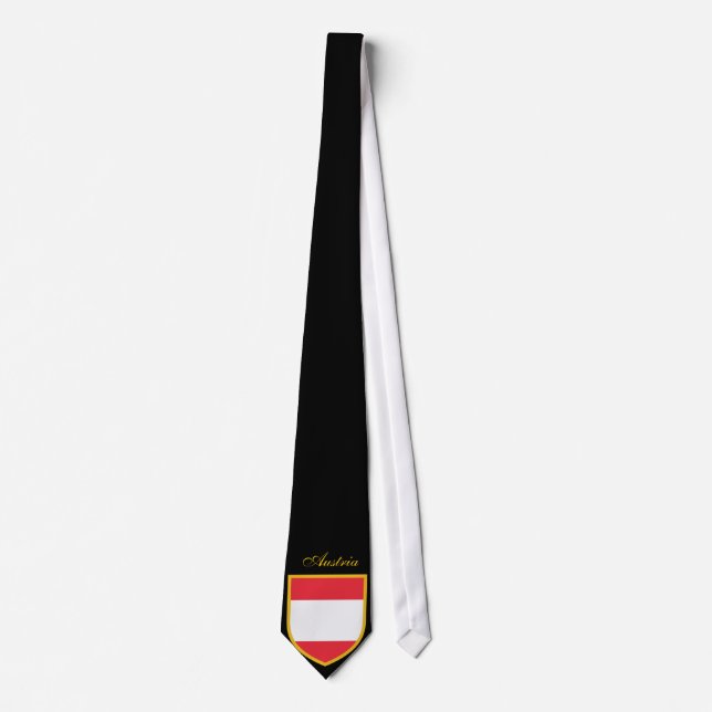 Austria Flag Personalised - Custom Name Osterreich Tie (Front)
