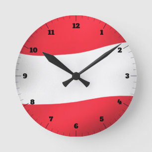 AUSTRIA FLAG ROUND CLOCK