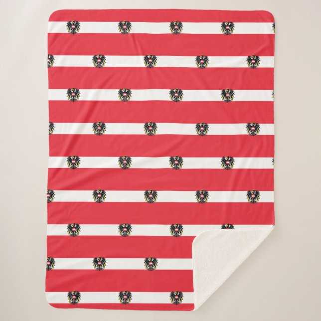 Austria Flag Sherpa Blanket (Front)
